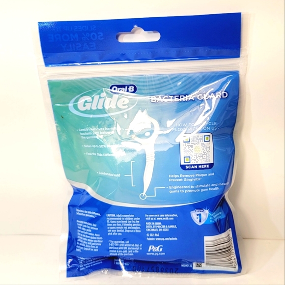 Oral-B Glide Bacteria Guard DENTAL FLOSS PICKS Mint Flavor (75 ct) - Picture 2 of 2